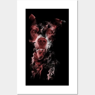 Staffie in the Smoke // Bilcos Designs T-Shirt Posters and Art